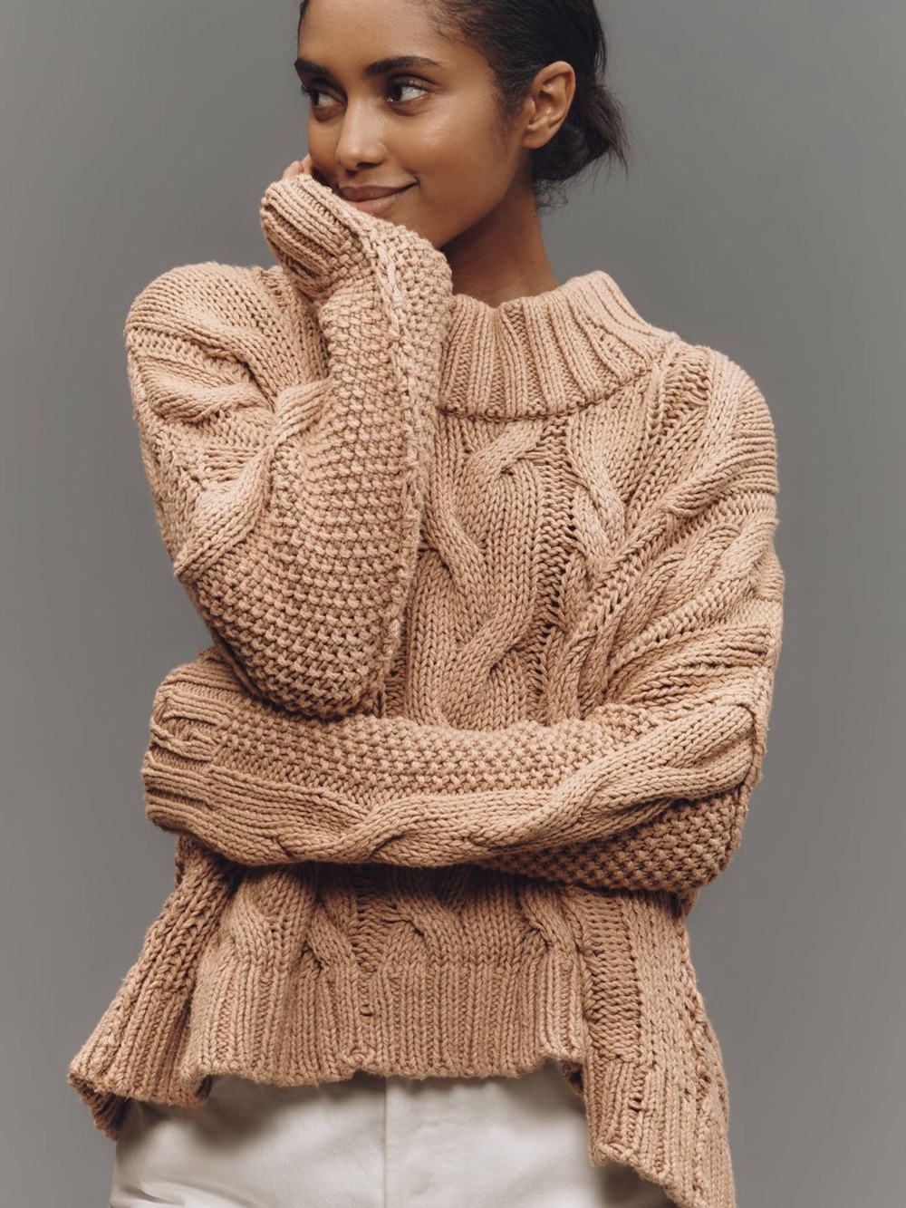 Pilcro Cable-Knit Pullover Sweater